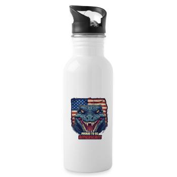 4th of July American Alligator - 20 oz Water Bottle - white - Right