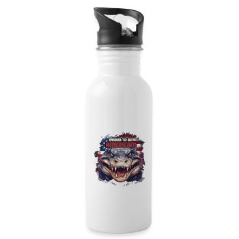 4th of July American Alligator - 20 oz Water Bottle - white - Right