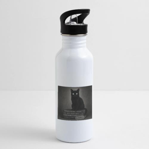 Cat on Banned Books - 20 oz Water Bottle