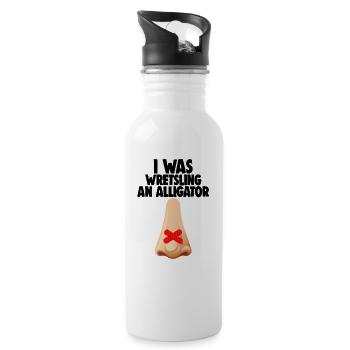 I Was Wretsling An Alligator - 20 oz Water Bottle - white - Right