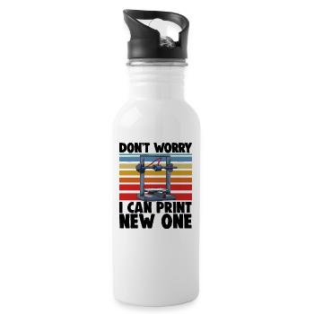 Don't Worry I Can Print New One - 20 oz Water Bottle - white - Right