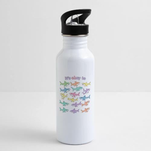 It’s Okay To – Cute Pastel Shark - 20 oz Water Bottle