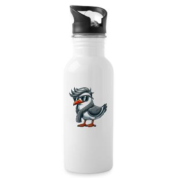Cool seagull sunglasses summer North Sea Baltic - 20 oz Water Bottle - white - Right