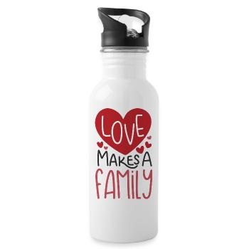 Love Makes A Family music red - 20 oz Water Bottle - white - Right