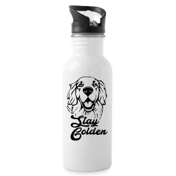 Funny Golden Retriever Stay Golden - 20 oz Water Bottle - white - Right