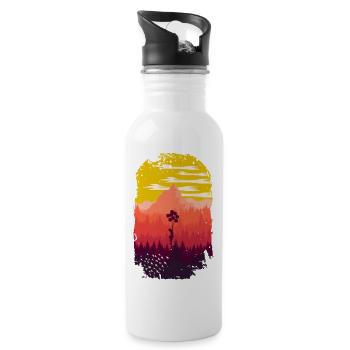 Nature Vintage Minimalist Pine Trees - 20 oz Water Bottle - white - Right