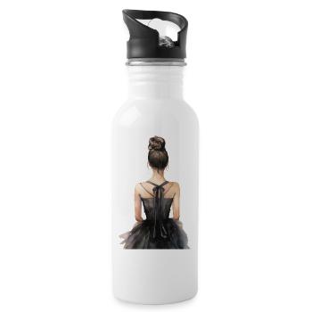 Ballet dancer in black dress - 20 oz Water Bottle - white - Right