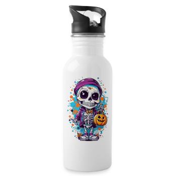 Halloween fantasy skeleton - 20 oz Water Bottle - white - Right