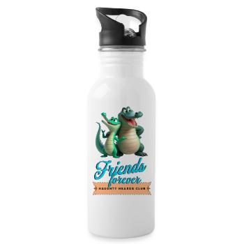 friendly crocodiles - 20 oz Water Bottle - white - Right