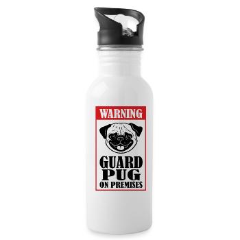 Warning Guard Dog - 20 oz Water Bottle - white - Right