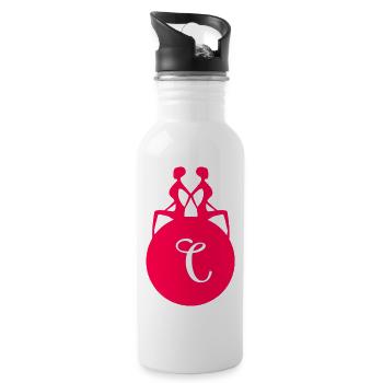 Mirrored Elegance Emblem - 20 oz Water Bottle - white - Right