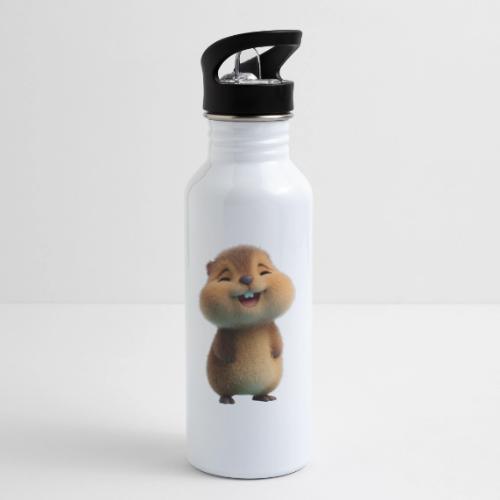 Joyful Cartoon Baby Beaver - 20 oz Water Bottle