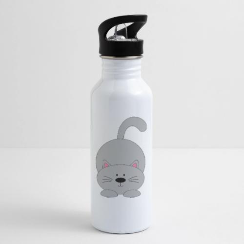 Lovely Grey Kitty - Soft Cozy Newborn Gift - 20 oz Water Bottle
