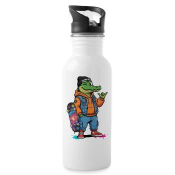 Swamp Skater Alligator - 20 oz Water Bottle - white - Right