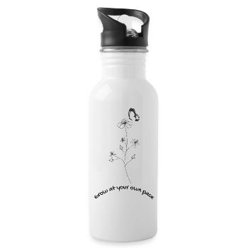 Minimalist Wildflower - Grow At Your Own Pace - 20 oz Water Bottle - white - Right