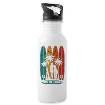 Vintage Surfboard Endless Summer Back Print Tee - 20 oz Water Bottle - white - Right