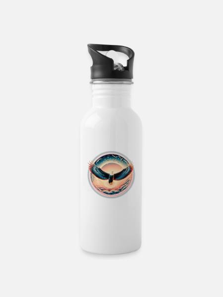 eagle with sunset - 20 oz Water Bottle - white