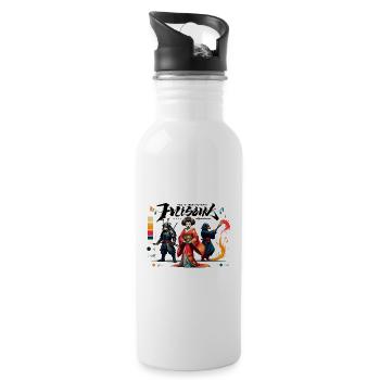Geisha Samurai Splash - 20 oz Water Bottle - white - Right