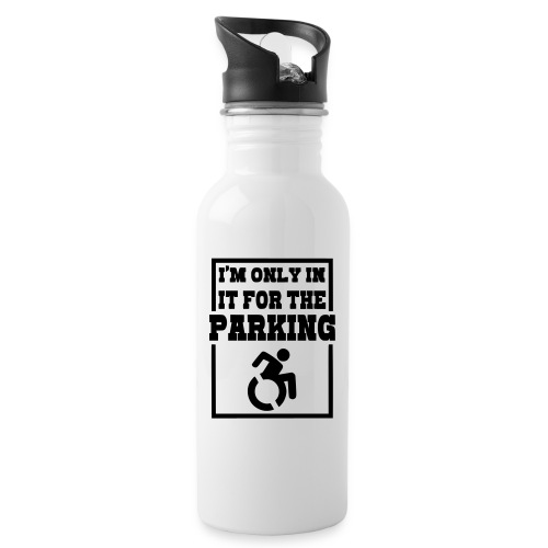 Just in a wheelchair for the parking Humor shirt # - Water Bottle