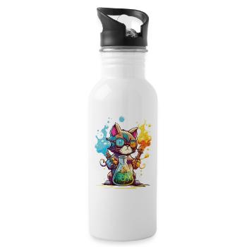Get Cute and Scientific with Our Cat T-Shirts - 20 oz Water Bottle - white - Right