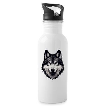 Mystic Alpha Wolf - 20 oz Water Bottle - white - Right