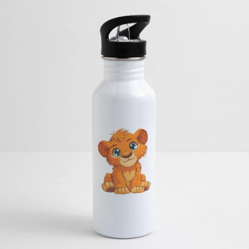 Sweet Cartoon Lion Cub with Big Innocent Eyes - 20 oz Water Bottle