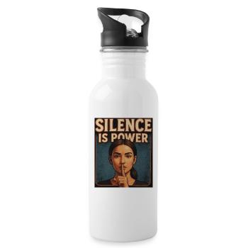 Silent Power Motivational Illustration - 20 oz Water Bottle - white - Right