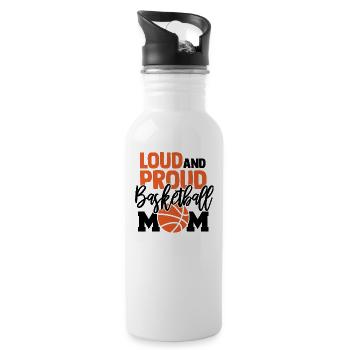 Loud And Proud Basketball Mom - 20 oz Water Bottle - white - Right
