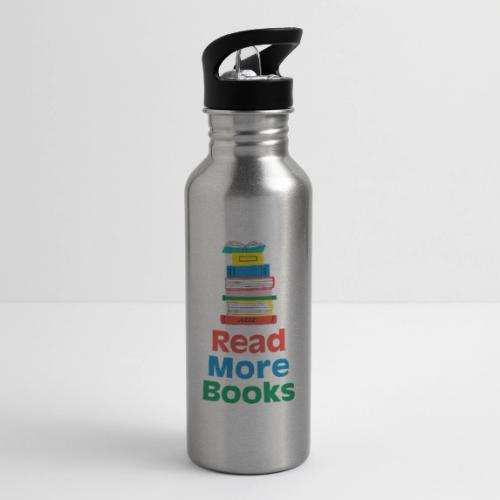 Read More Books Stacked - 20 oz Water Bottle