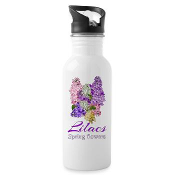 Spring flowers Lilacs - 20 oz Water Bottle - white - Right