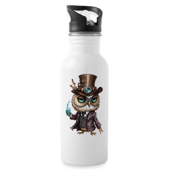 Well-dressed annoyed owl - 20 oz Water Bottle - white - Right