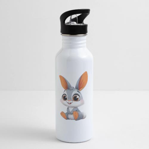 Multicolor Baby Rabbit Cartoon Sitting - 20 oz Water Bottle