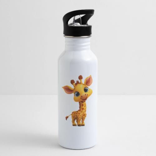 Adorable Cartoon Baby Giraffe with Big Eyes - 20 oz Water Bottle