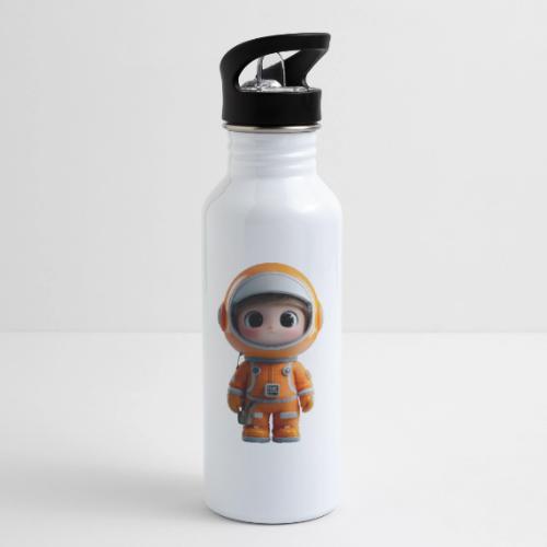 Cute Cartoon Astronaut in Orange Suit - 20 oz Water Bottle