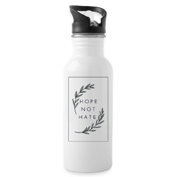 Hope Not Hate - 20 oz Water Bottle - white - Right
