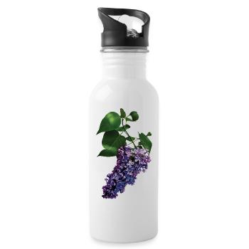 Graceful Purple Lilacs - 20 oz Water Bottle - white - Right