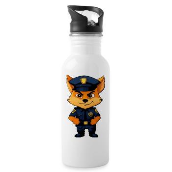 Foxes Policewoman / Police Fox - 20 oz Water Bottle - white - Right