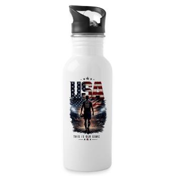 USA Soccer Hero at Night Stadium - 20 oz Water Bottle - white - Right