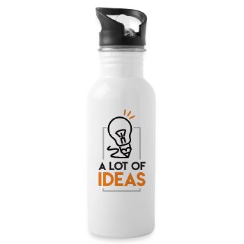 Bright abundance of ideas - 20 oz Water Bottle - white - Right