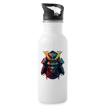 Samurai Shadow - Warrior's Armor in Neon Glow - 20 oz Water Bottle - white - Right