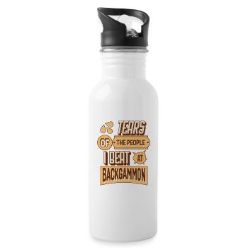 Tears Of The People I Beat At Backgammon Saying - 20 oz Water Bottle - white - Right