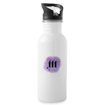 Angel Number 111 Numerology Lilac - 20 oz Water Bottle - white - Right
