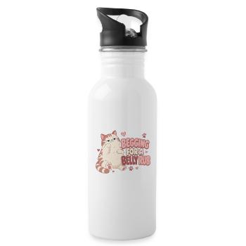 Begging For A Belly Rub Funny Cat | Cute Cat - 20 oz Water Bottle - white - Right