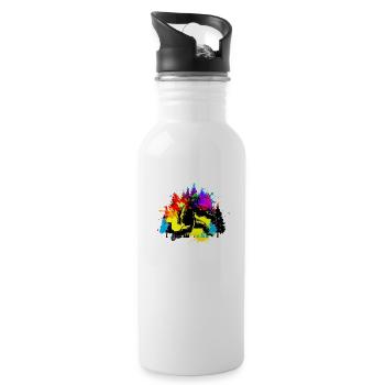 Colorful bigfoot with trees - monster - 20 oz Water Bottle - white - Right