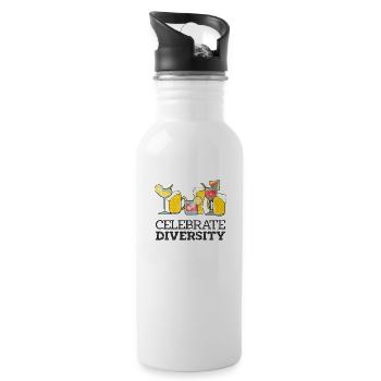 Celebrate Diversity - alcohol - 20 oz Water Bottle - white - Right