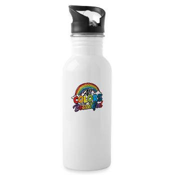 All Colors Are Beautiful - Diversity - 20 oz Water Bottle - white - Right