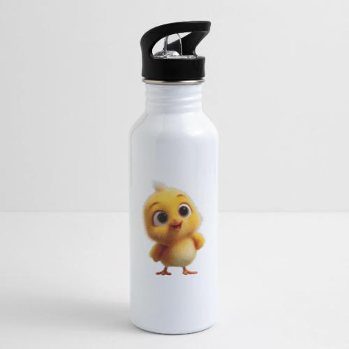 Cute Cartoon Yellow Chick with Big Sparkling Eyes - 20 oz Water Bottle