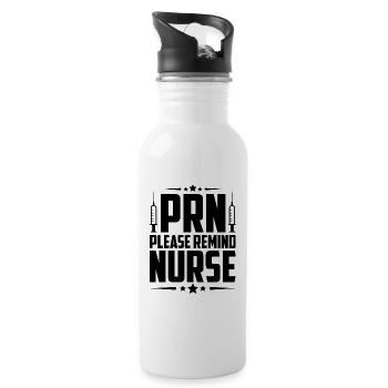 PRN Please Remind Nurse tshirt design - 20 oz Water Bottle - white - Right