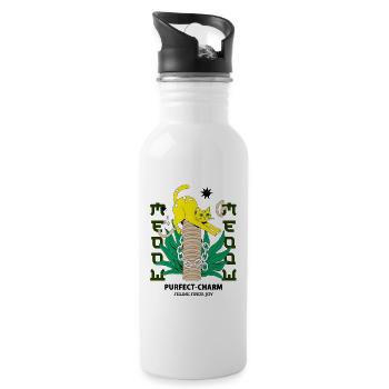Sunny Cat on Chain-Post - 20 oz Water Bottle - white - Right