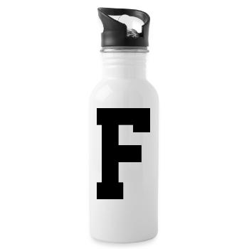 Monogram Superstar Initial letter F - 20 oz Water Bottle - white - Right